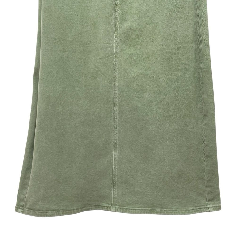 NWT Risen Olive Denim Maxi Skirt Size 1XL High Rise Stretch Midi Long Jean Skirt - Picture 9 of 12